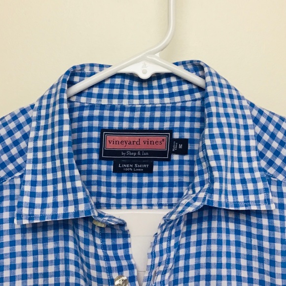 Vineyard Vines 100% linen mens long sleeve button up shirt M - Picture 2 of 8